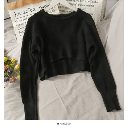 Crop Top Sweater O-Neck