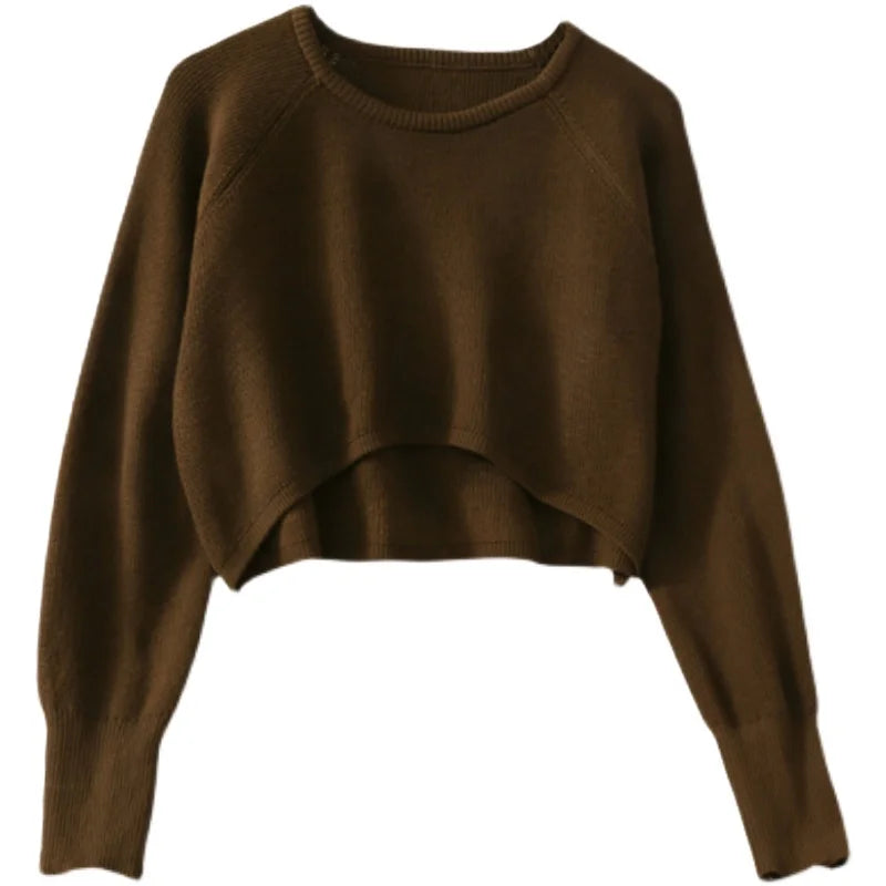 Crop Top Sweater O-Neck