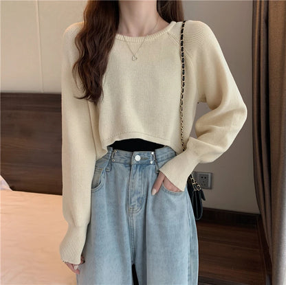 Crop Top Sweater O-Neck