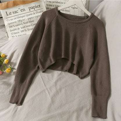 Crop Top Sweater O-Neck