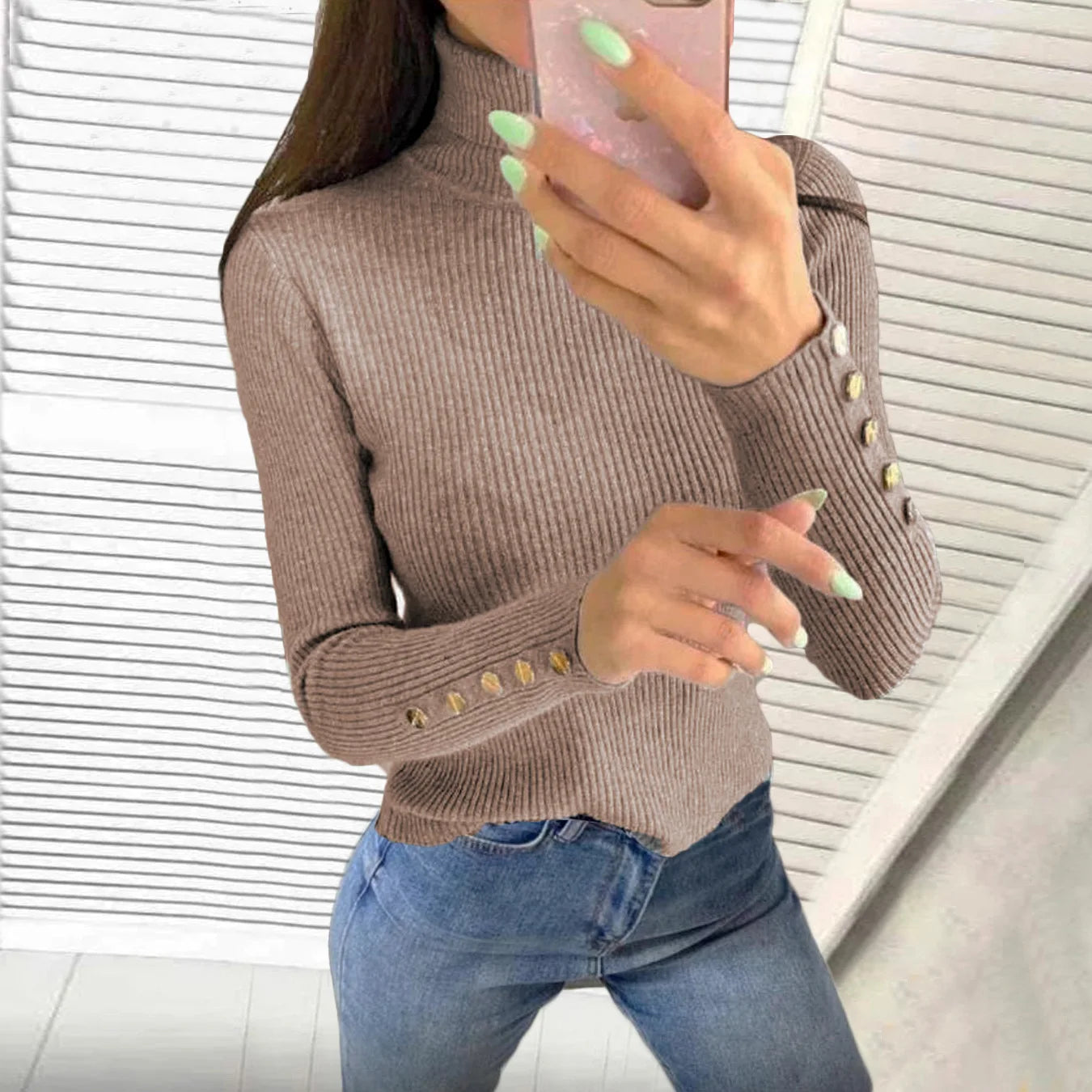 Elegant High Neck Sweater