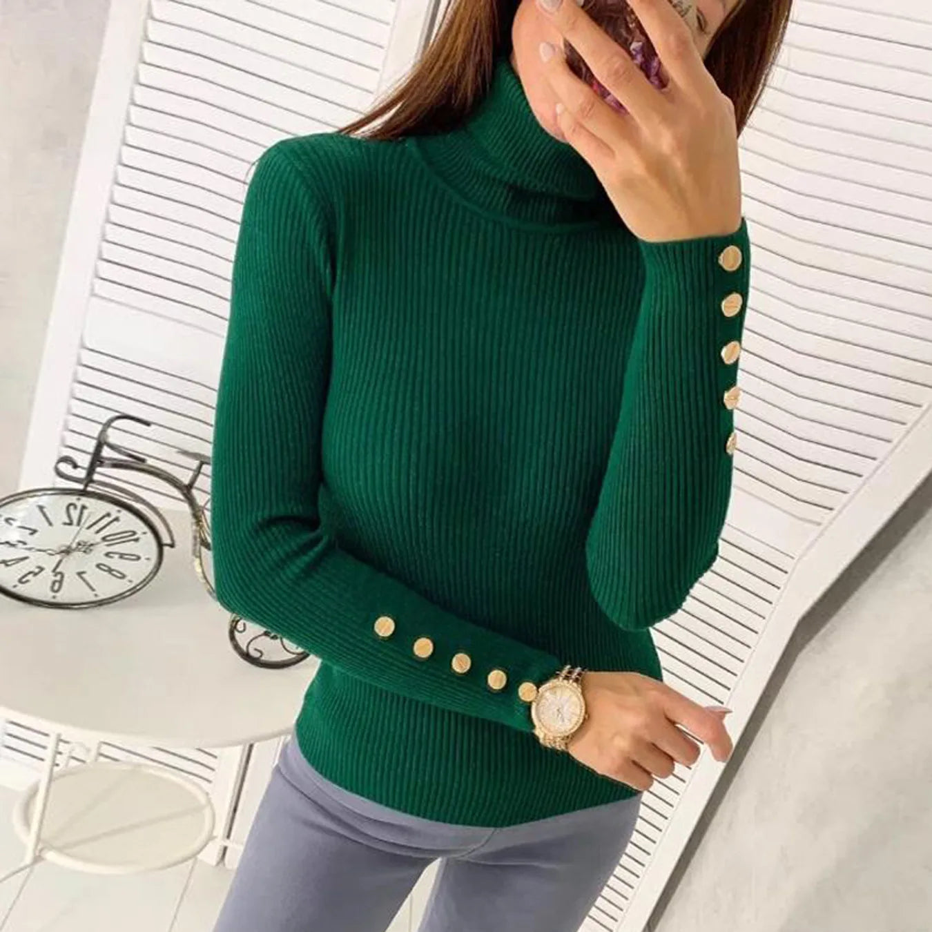 Elegant High Neck Sweater