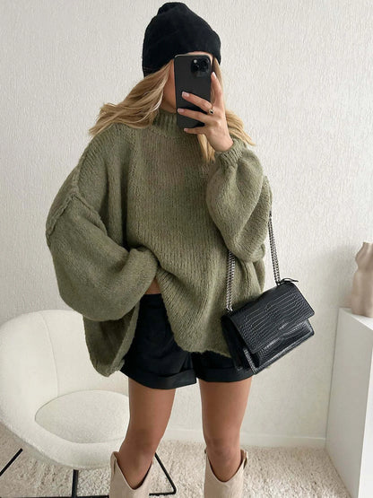 Casual Sweater Semi-turtleneck