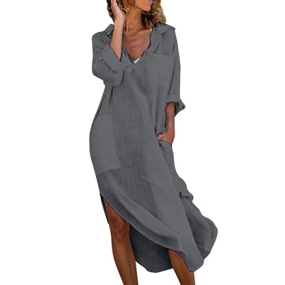 Oversized Linen Shirt Dress