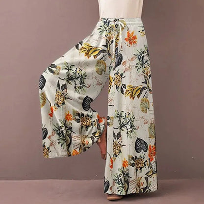 Floral Print Wide Leg Pants