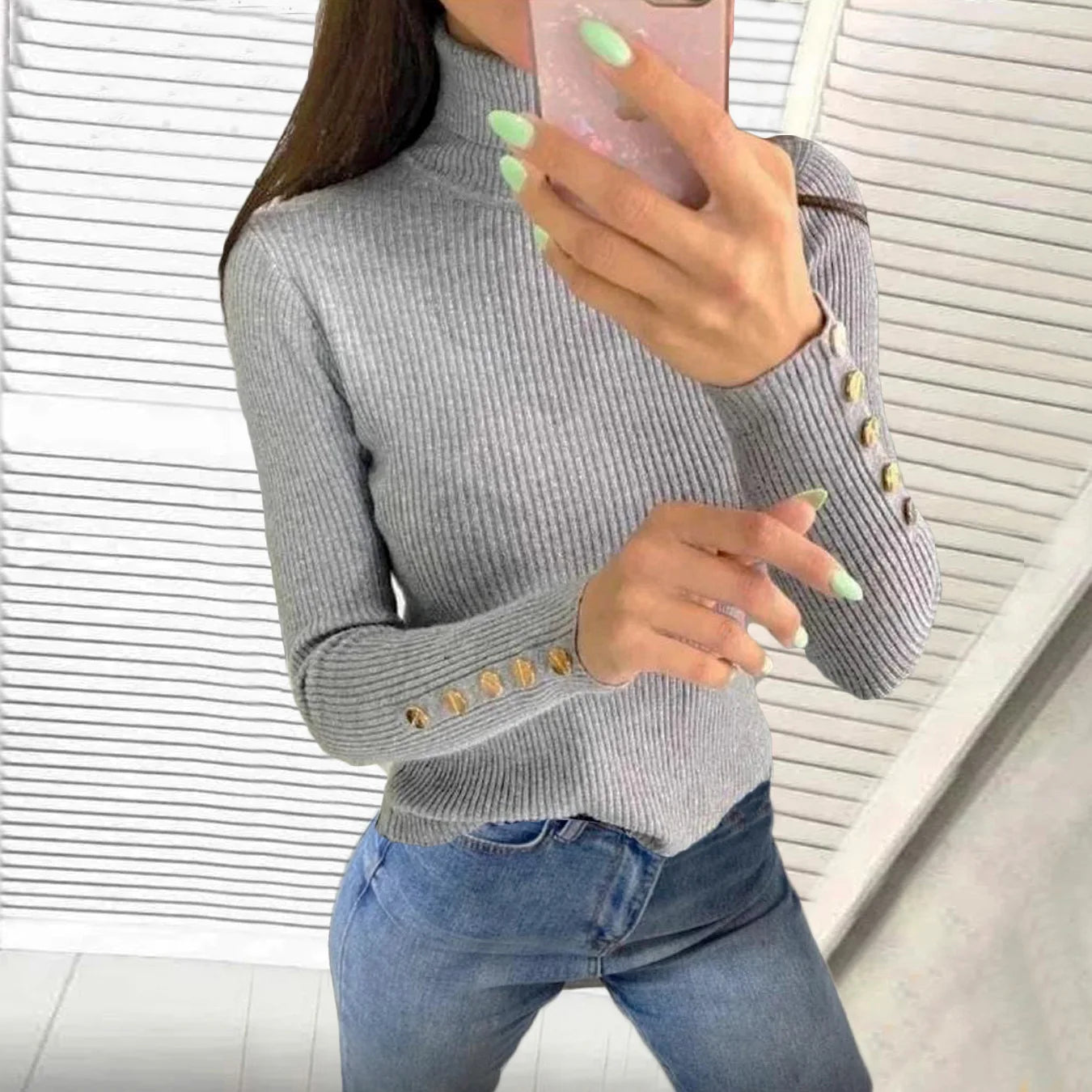 Elegant High Neck Sweater