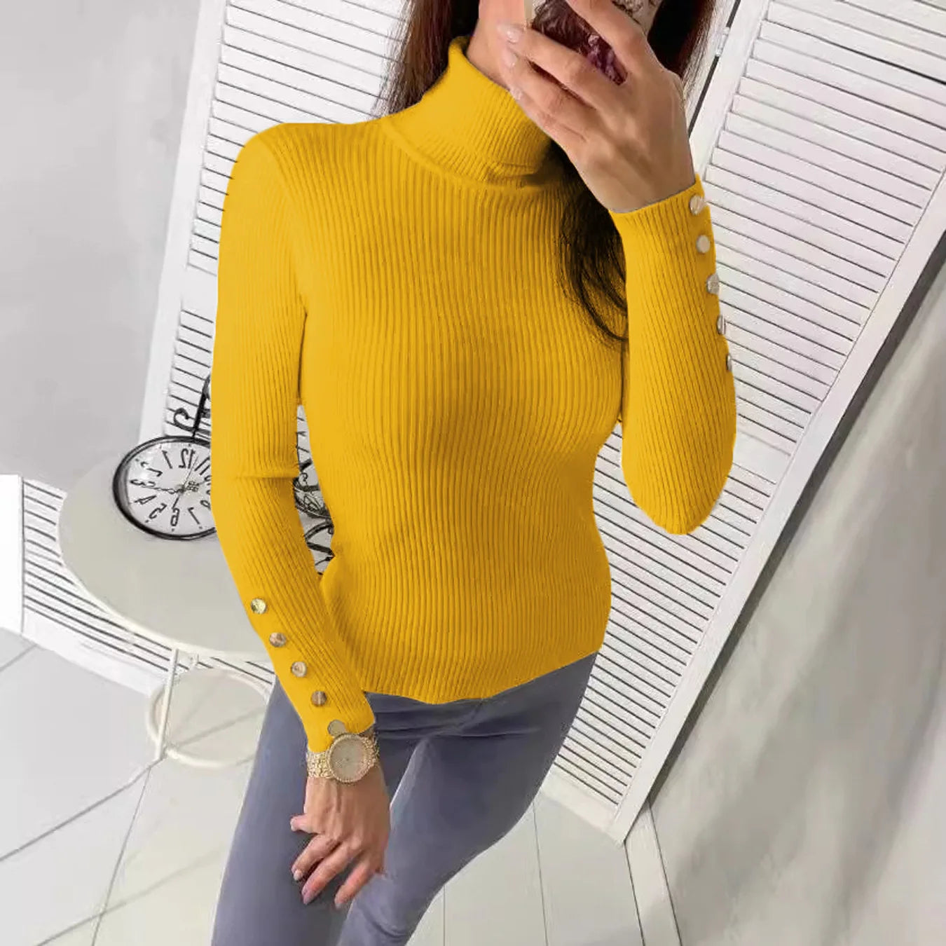 Elegant High Neck Sweater