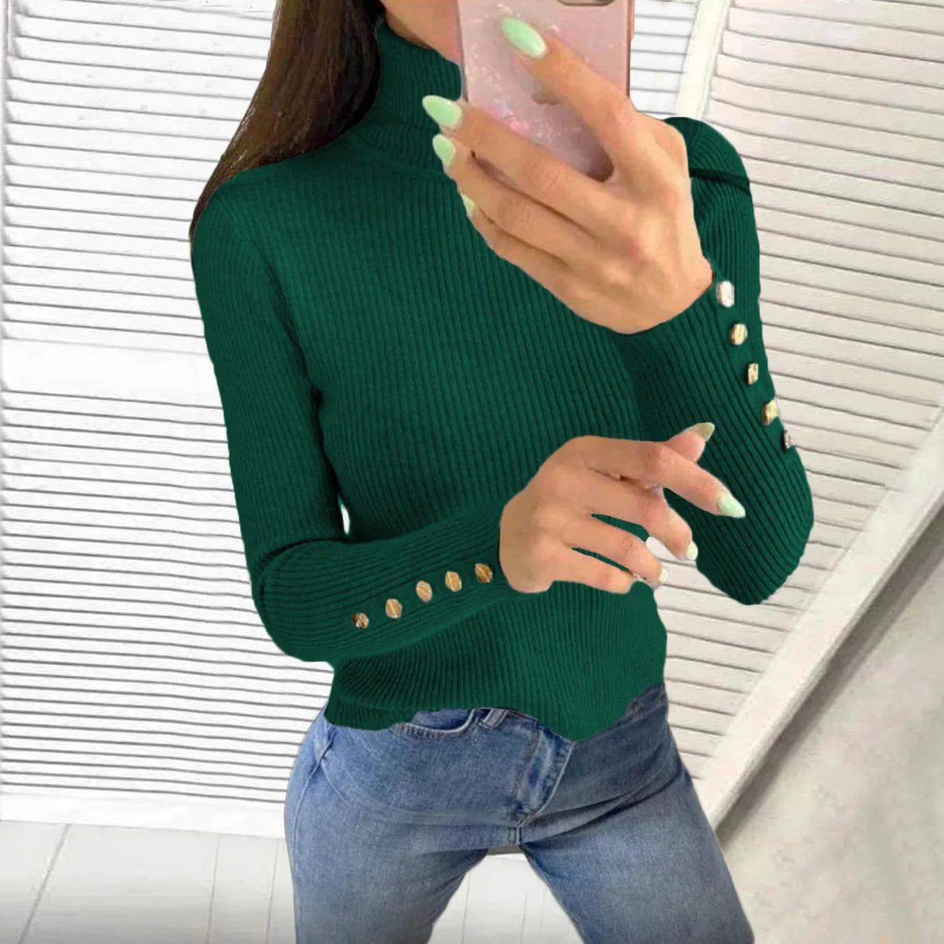 Elegant High Neck Sweater