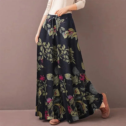 Floral Print Wide Leg Pants