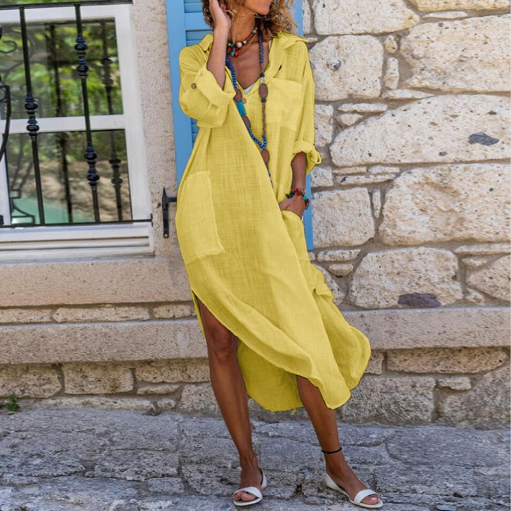 Oversized Linen Shirt Dress