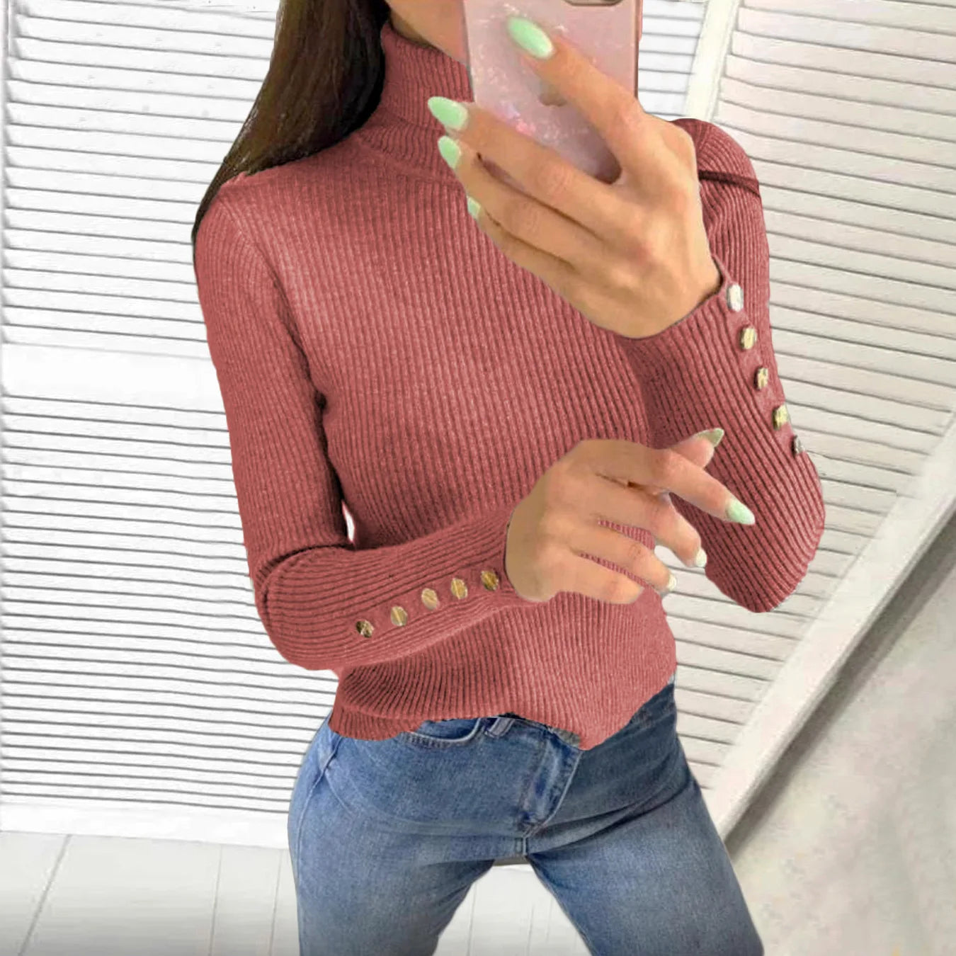 Elegant High Neck Sweater